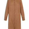 Rami, long shirt in terracotta ramie