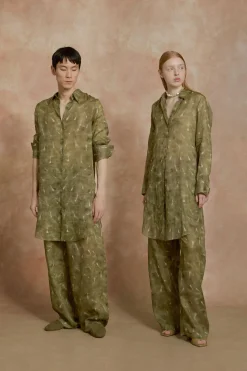 Rami, pua print ramie long shirt