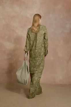 Rami, pua print ramie long shirt