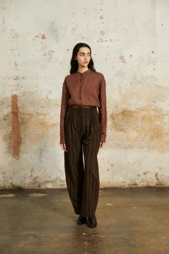 Raoul, shirt in blush ramie