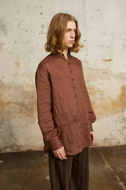 Raoul, shirt in blush ramie