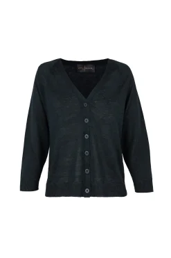 Rinen, navy linen cardigan