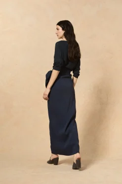 Rinen, navy linen cardigan