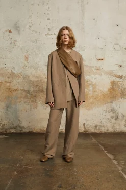 Rocco, jacket in linen and gray virgin wool
