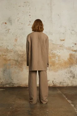 Rocco, jacket in linen and gray virgin wool