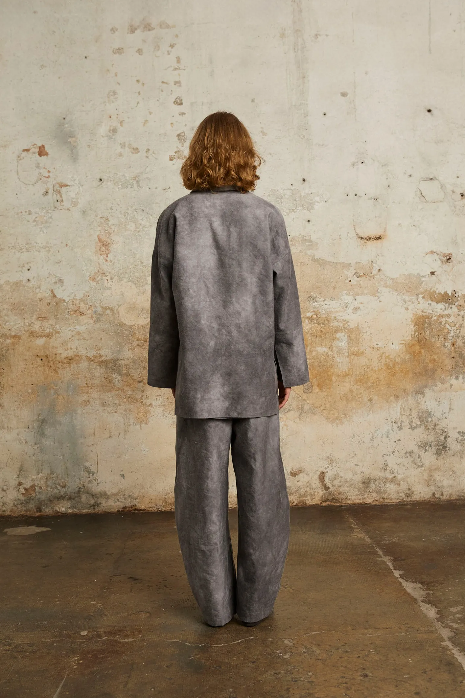 Rocco, lilac maltinto overshirt in linen and wool