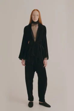 Roisin, black velvet jacket