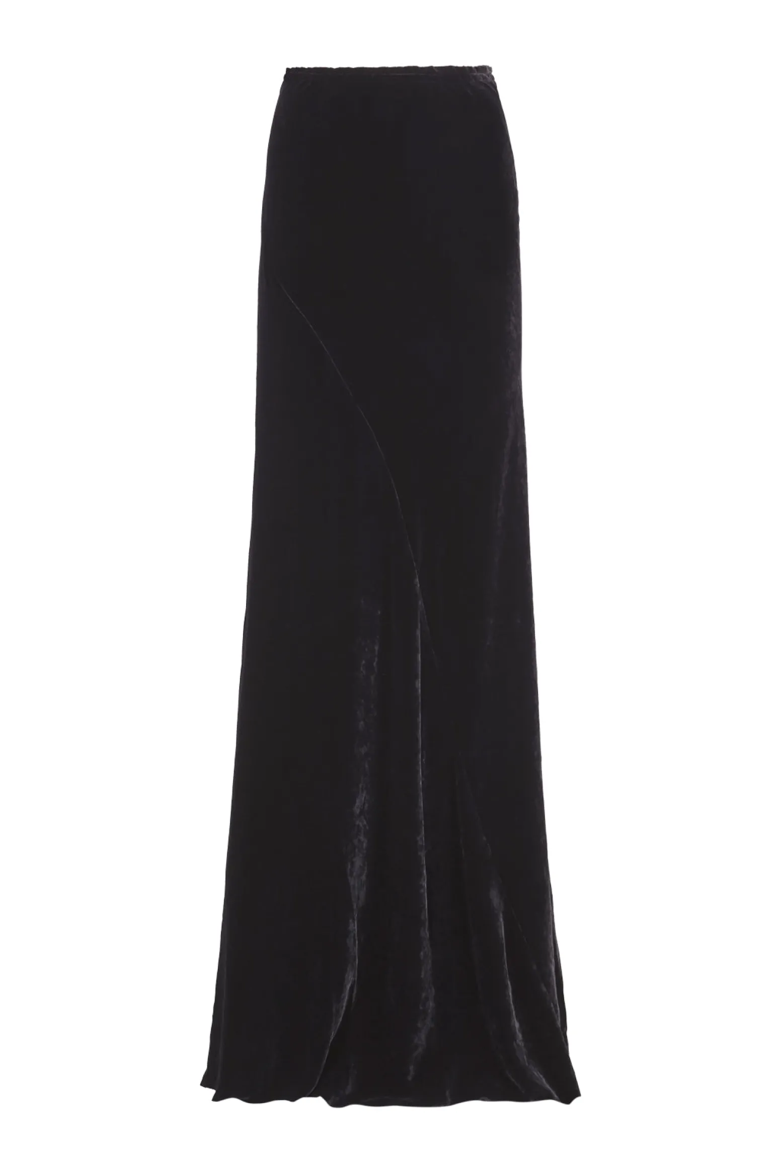 Roisin, long skirt in black velvet