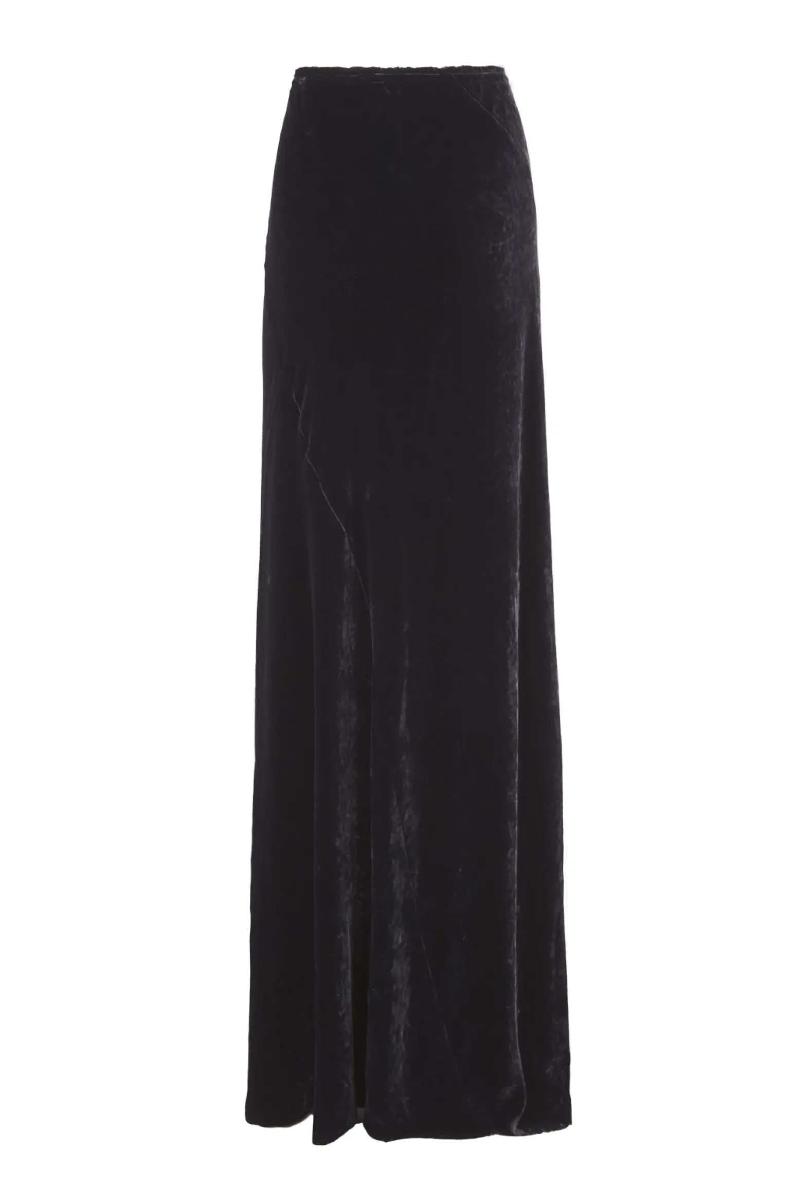 Roisin, long skirt in black velvet