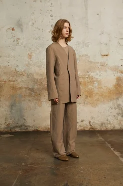 Ruwen, grey high-waisted pants