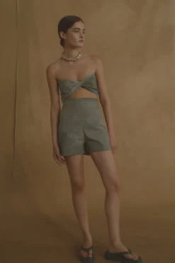 Ryo, aqua maltinto striped top