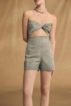 Ryo, aqua maltinto striped top