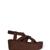 Ryo, dark maroon platform sandal