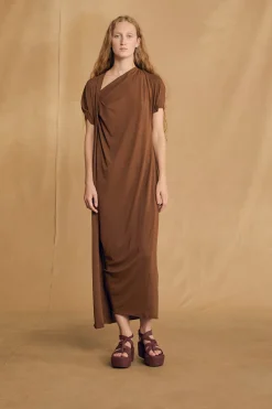 Ryo, dark maroon platform sandal