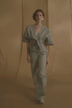Ryo, fade aqua striped pants