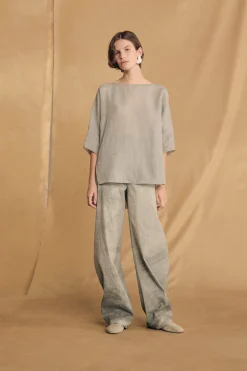 Ryo, fade aqua striped pants