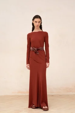 Sabrina, garnet stretch silk top