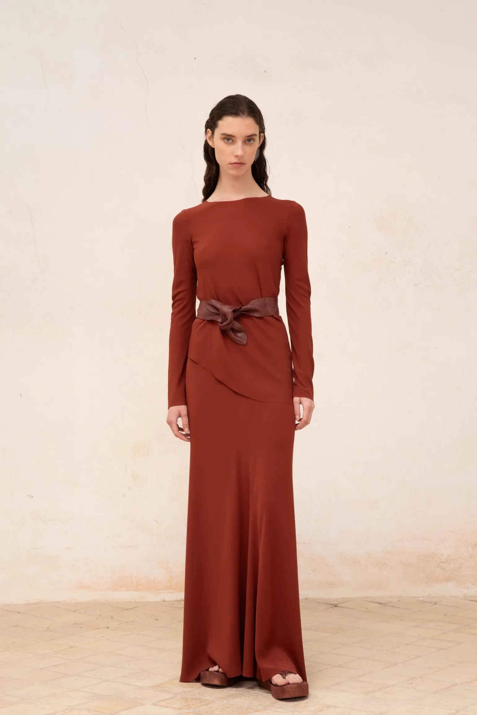 Sabrina, garnet stretch silk top