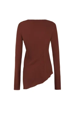 Sabrina, garnet stretch silk top