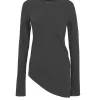 Sabrina, graphite stretch silk top
