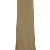 Sabrina, khaki stretch silk skirt