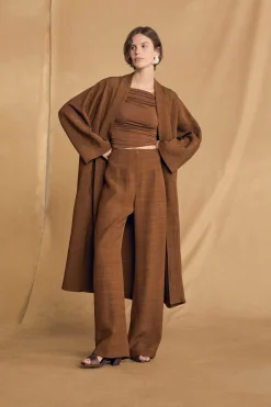 Saga, long cinnamon jacket