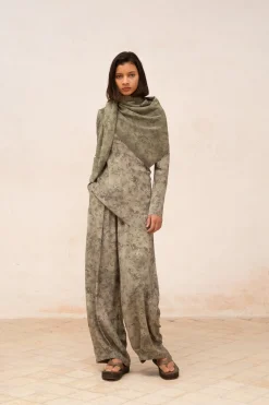 Salma, herba print silk pants