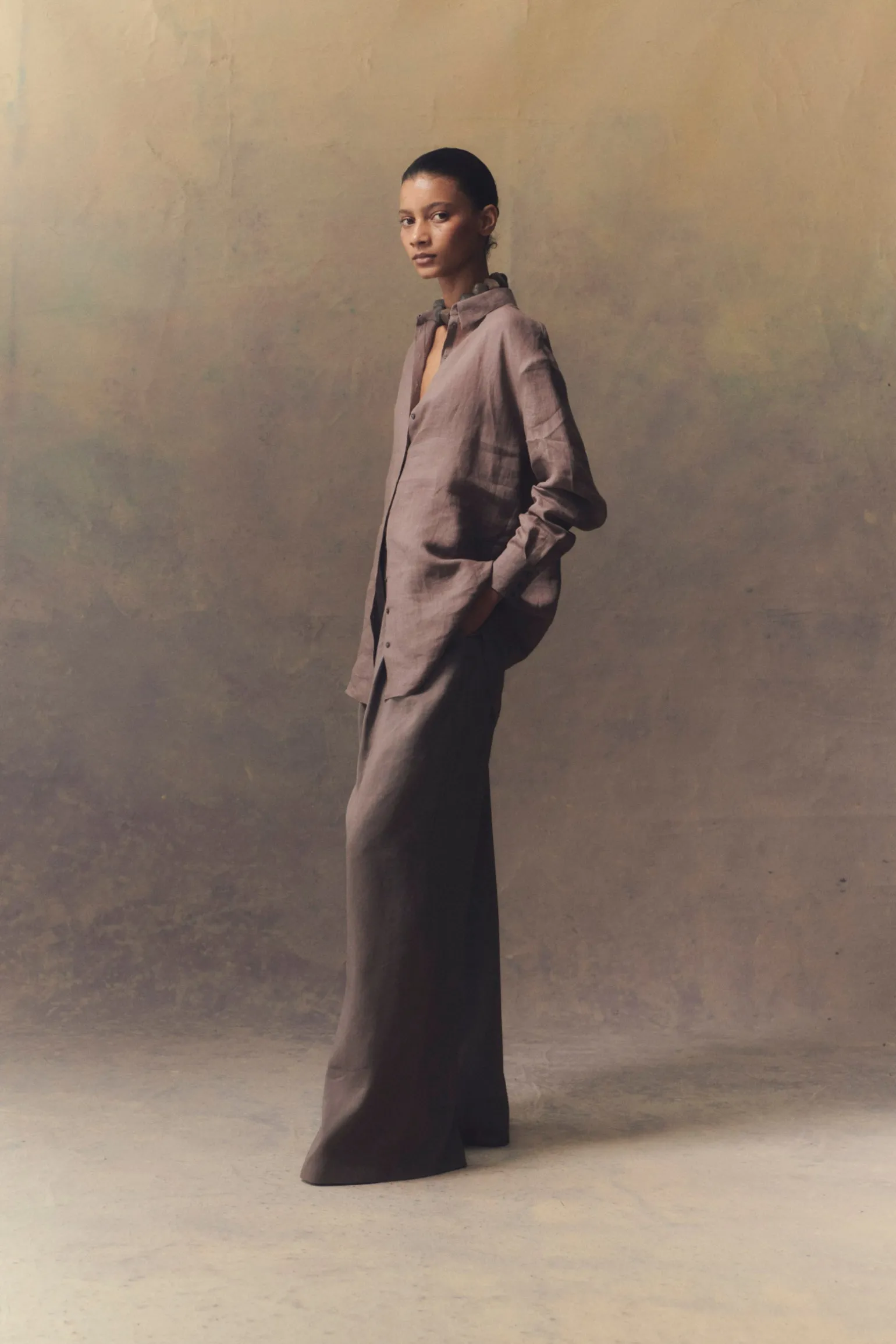 She, lavender pants