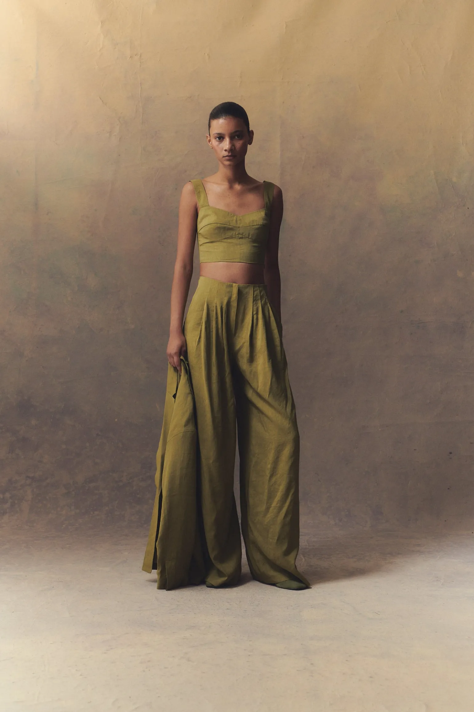 She, pistachio bustier top