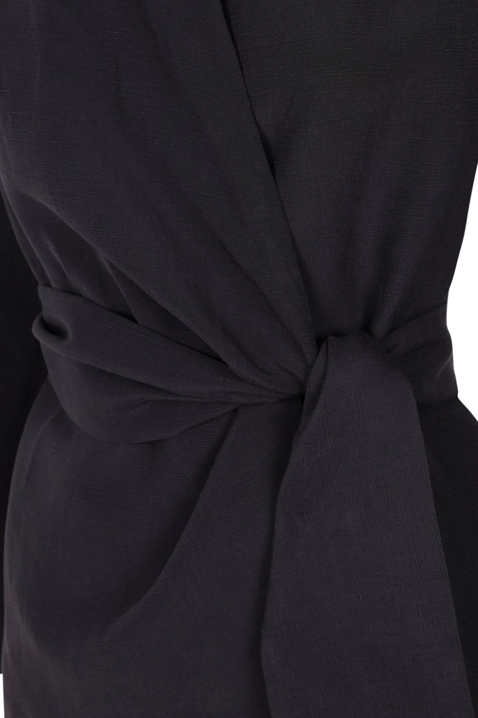 Simona, gray linen and silk wrap jacket