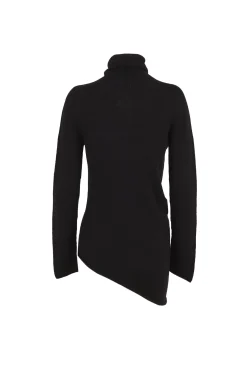 Snow, black wool and cashmere turtleneck