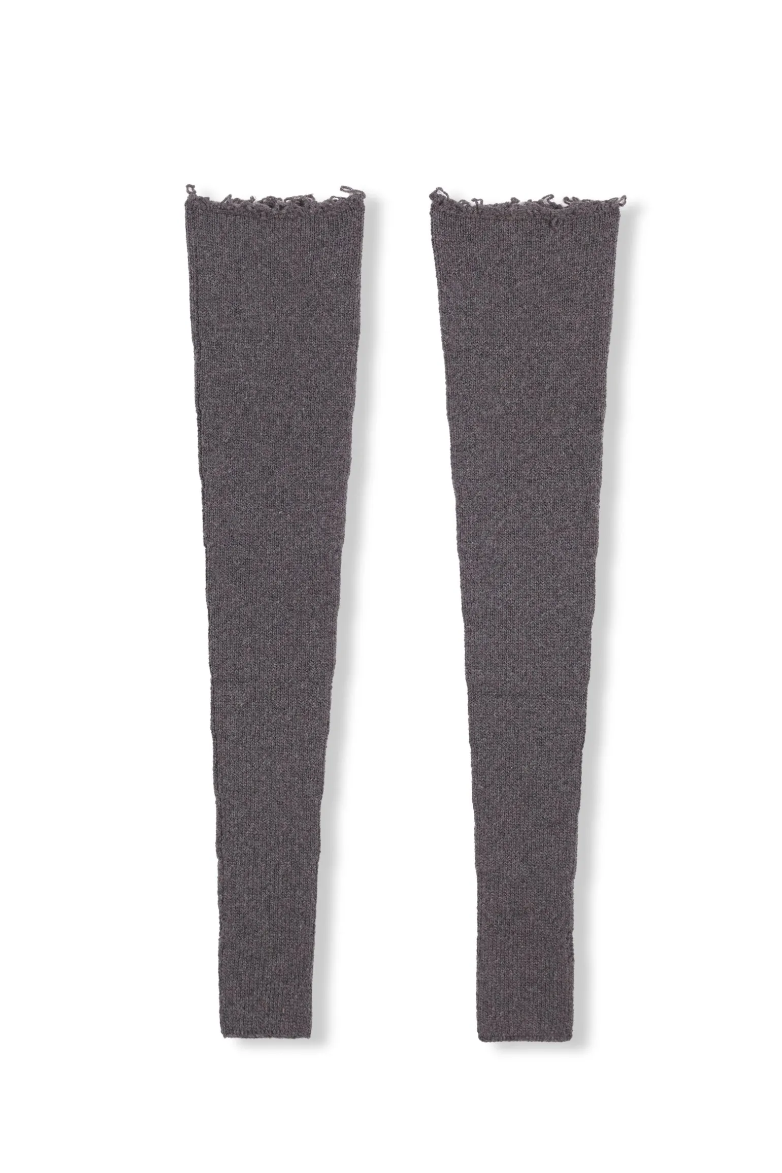 Snow, gray melange wool and cashmere arm warmers