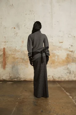 Snow, gray melange wool-cashmere turtleneck