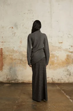 Snow, gray melange wool-cashmere turtleneck