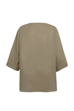 Sol, camiseta de voile de algodon verde kaki