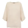 Sol, ivory cotton voile t-shirt