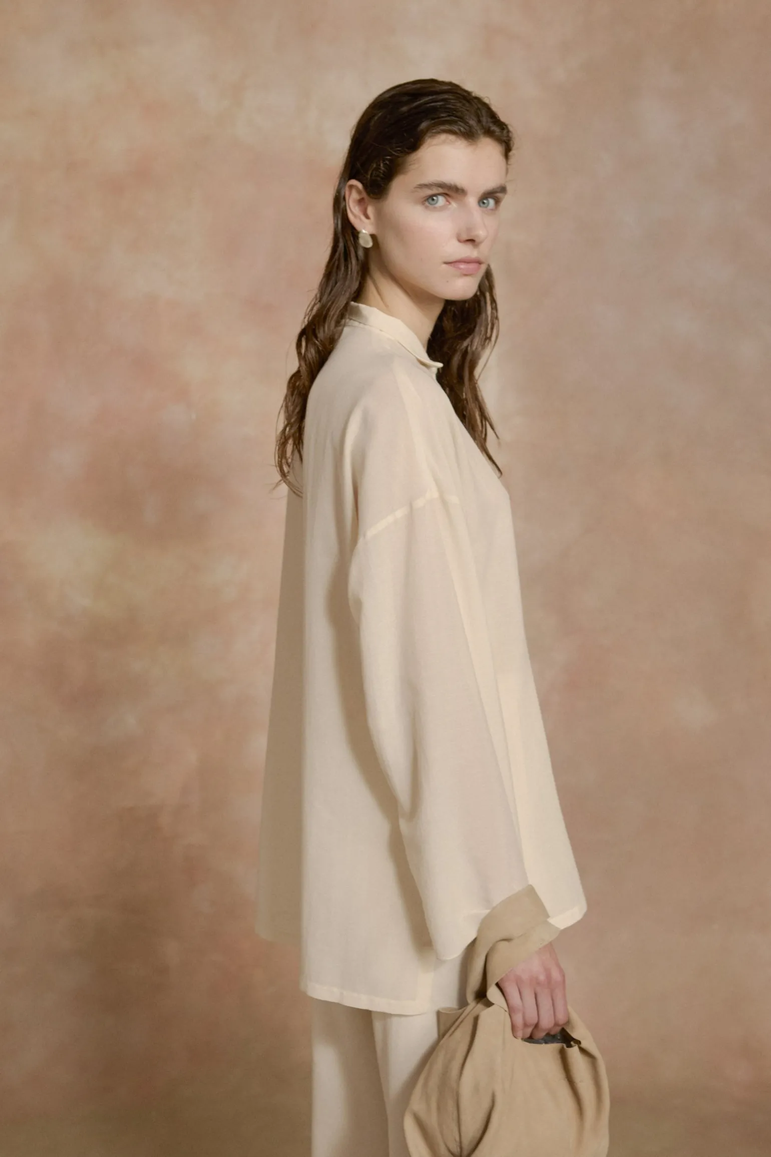 Soles, ivory cotton voile shirt