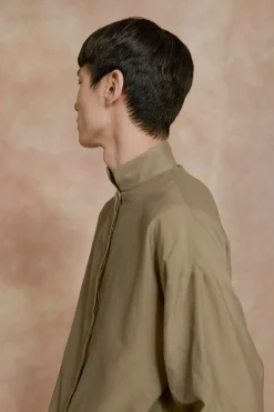 Soles, khaki green cotton voile shirt