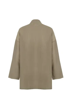 Soles, khaki green cotton voile shirt