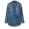 Sophia, island print silk blouse
