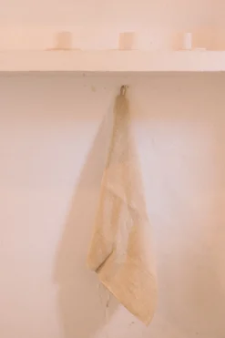Striped kitchen cloth in antique linen