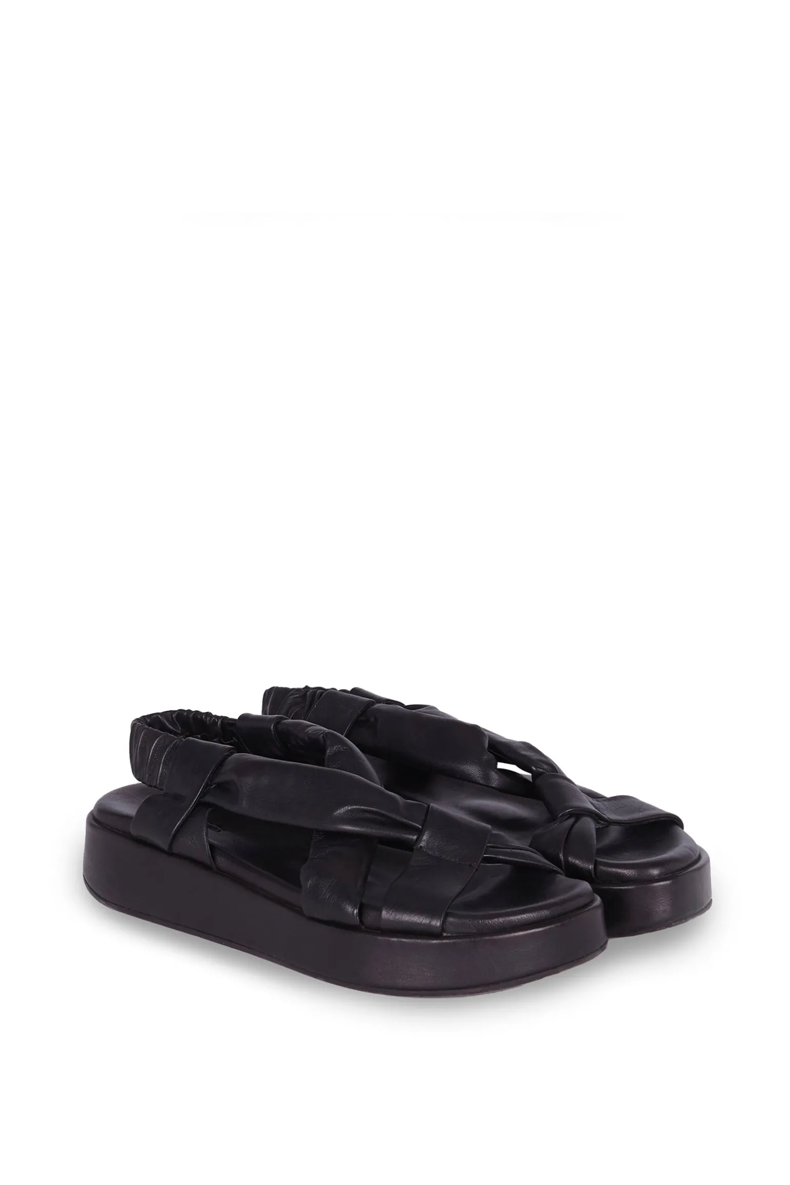 Suro, black leather sandals