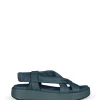 Suro, flat sandal in ocean green
