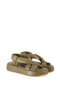 Suro, pistachio leather sandals