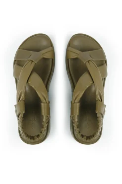 Suro, pistachio leather sandals