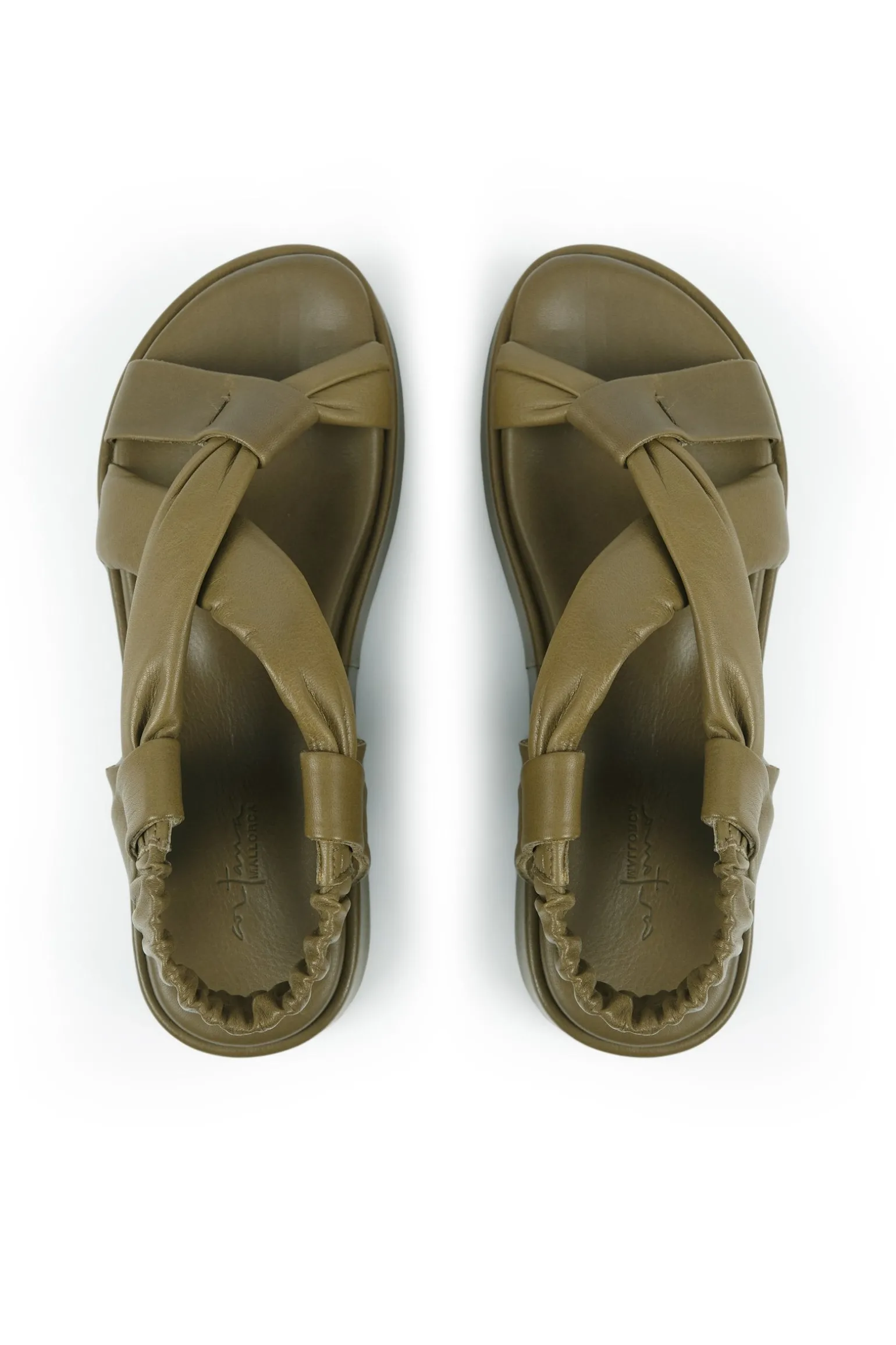 Suro, pistachio leather sandals