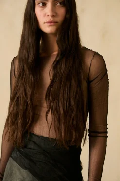t de tul, tulle top black