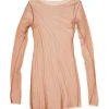 t de tul, tulle top bronze