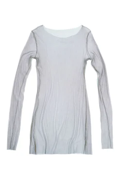 t de tul, tulle top gris fonce