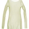 t de tul, tulle top kaki